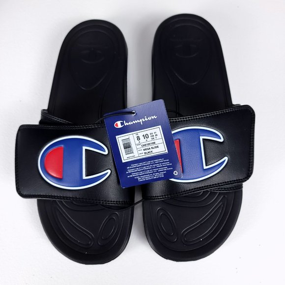 Champion Women's Black Mega Slide Slip-on Adjustable Sandal - Picture 2 of 8